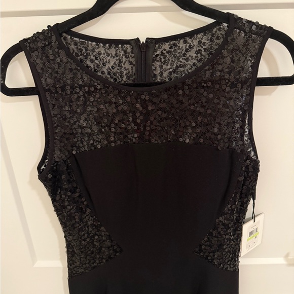 Calvin Klein Black Sequin Sleeveless Fit & Flare Dress Size 4 NWT Cocktail - Picture 5 of 6